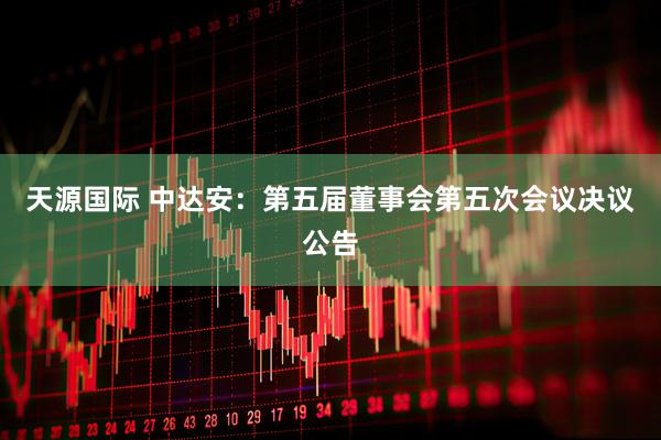 天源国际 中达安：第五届董事会第五次会议决议公告