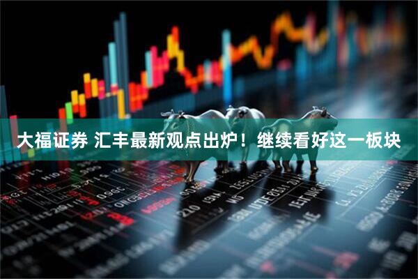 大福证券 汇丰最新观点出炉！继续看好这一板块