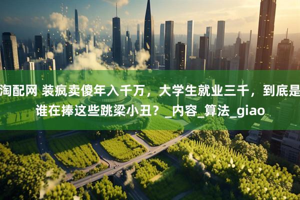 淘配网 装疯卖傻年入千万,大学生就业三千,到底是谁在捧这些跳梁小丑?_内容_算法_giao